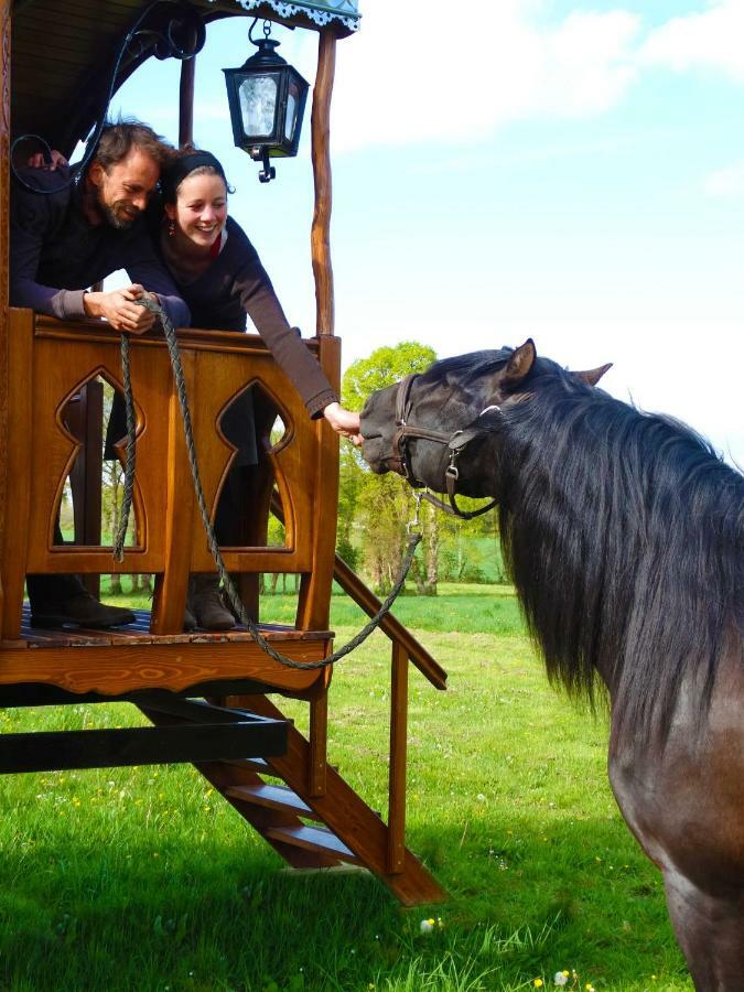 Une Roulotte Et Des Chevaux Treffléan Buitenkant foto